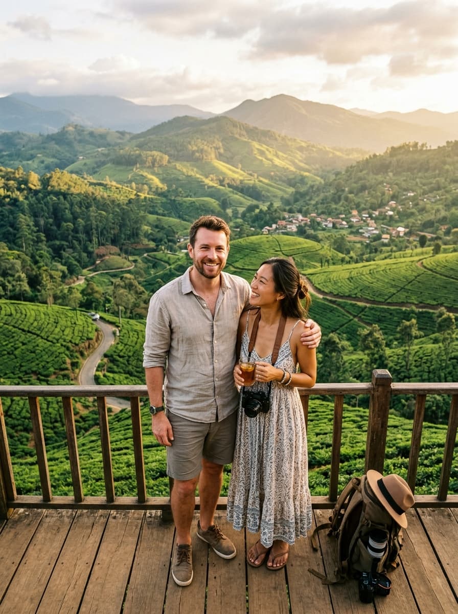 Travelers enjoying a personalized private scenic journey across Sri Lanka